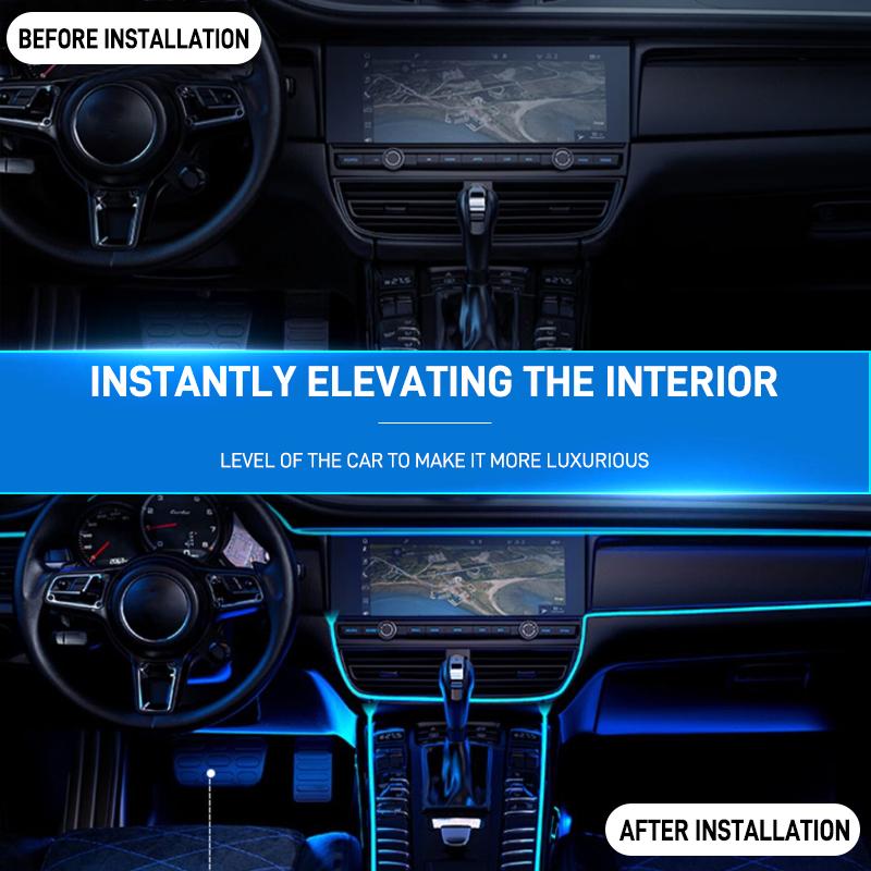 1/3/5M Car Interior Ambient Lights Dashboard Console DIY Flexible Neon Atmosphere Decorative Lamp LED EL Cold Light Strips
