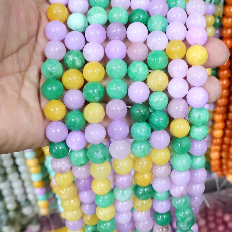 Natural Stone Crystal Beads: Round Beads for Jewelry - Colored Necklaces, Bracelets, Pendants DIY Accessories