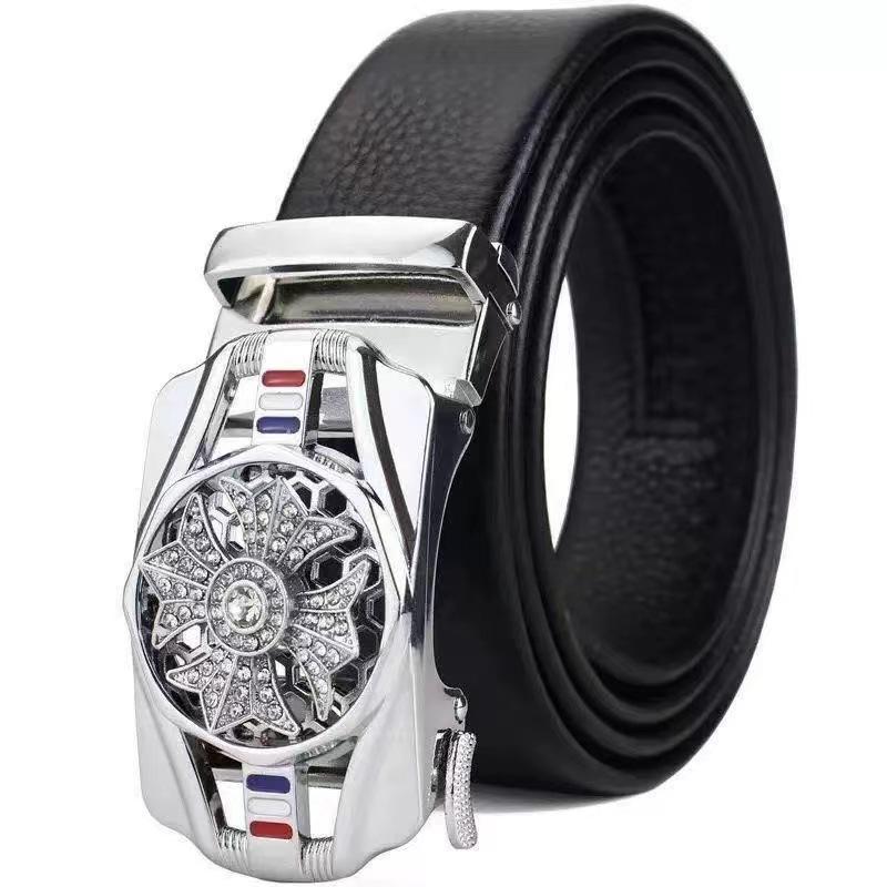 Men's Diamond-Studded Fashion Belt with Automatic Buckle