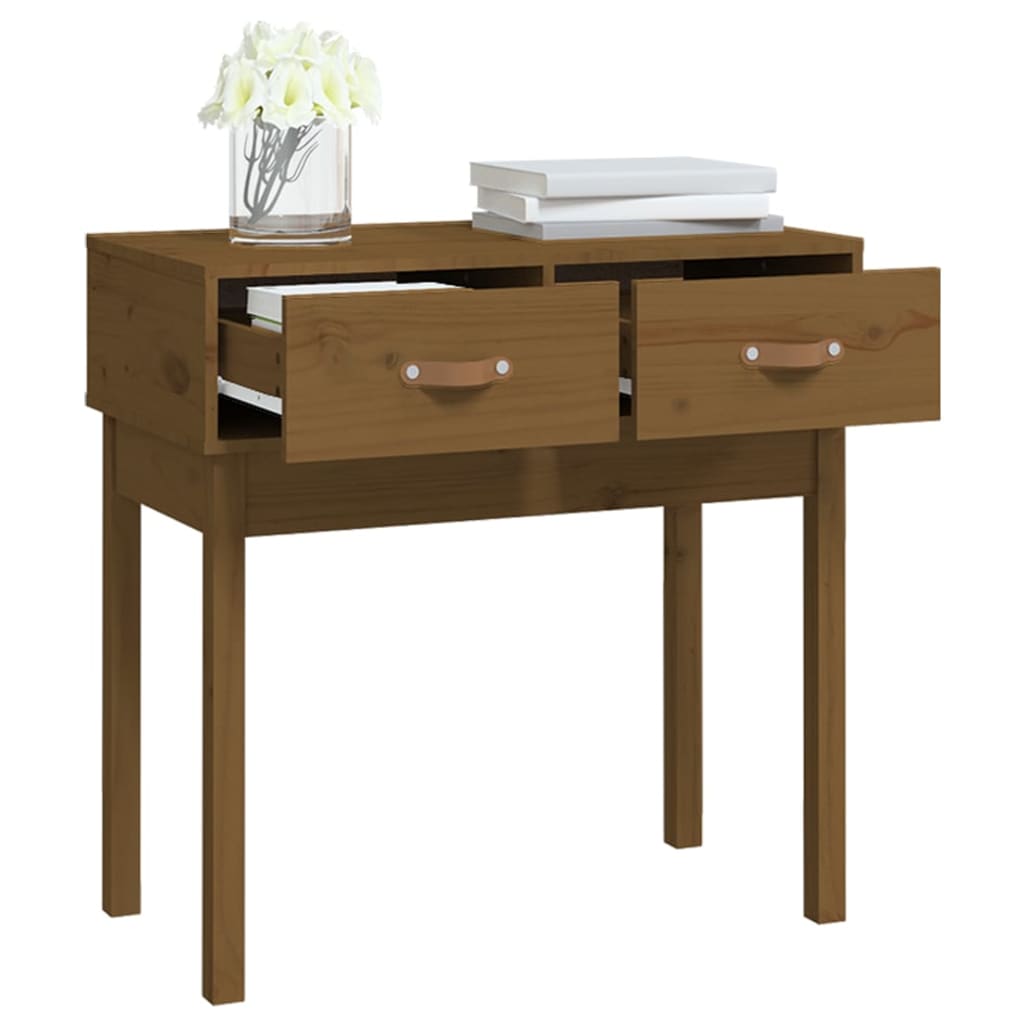 Vidaxl Console Table, Honey Brown, 76.5X40X75 Cm, Pine Wood
