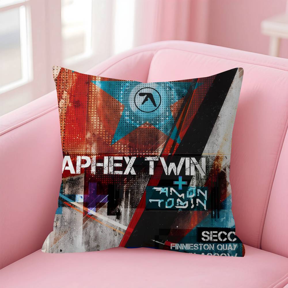 Classic A-Aphex T-Twin Musician Maple Design Cushion Cover Happy Autumn Harvest Decor Holiday Decorati Pillow Cover