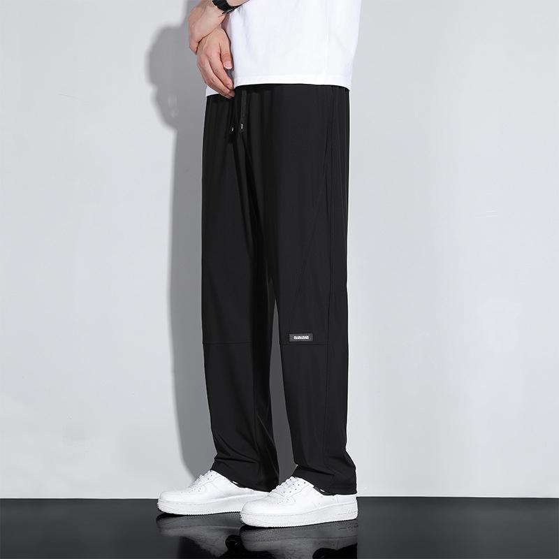 Summer Men's High Elastic Sweatpants Large Size Gym Joggers Running Quick Drying Sports Pants Men Clothing