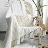 Nordic White Casual Blankets Throws Soft Comfortable Knitted Shawl Sofa Blanket Bed End Cover Travel Hotel Decorative Bedspread
