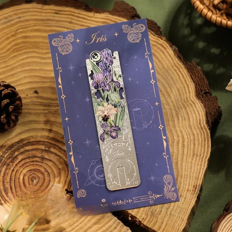Retro Aesthetic Floral Metal Bookmark Reading Mark Student Hand Account Accessories Office Stationery Gifts Stationery Supplies