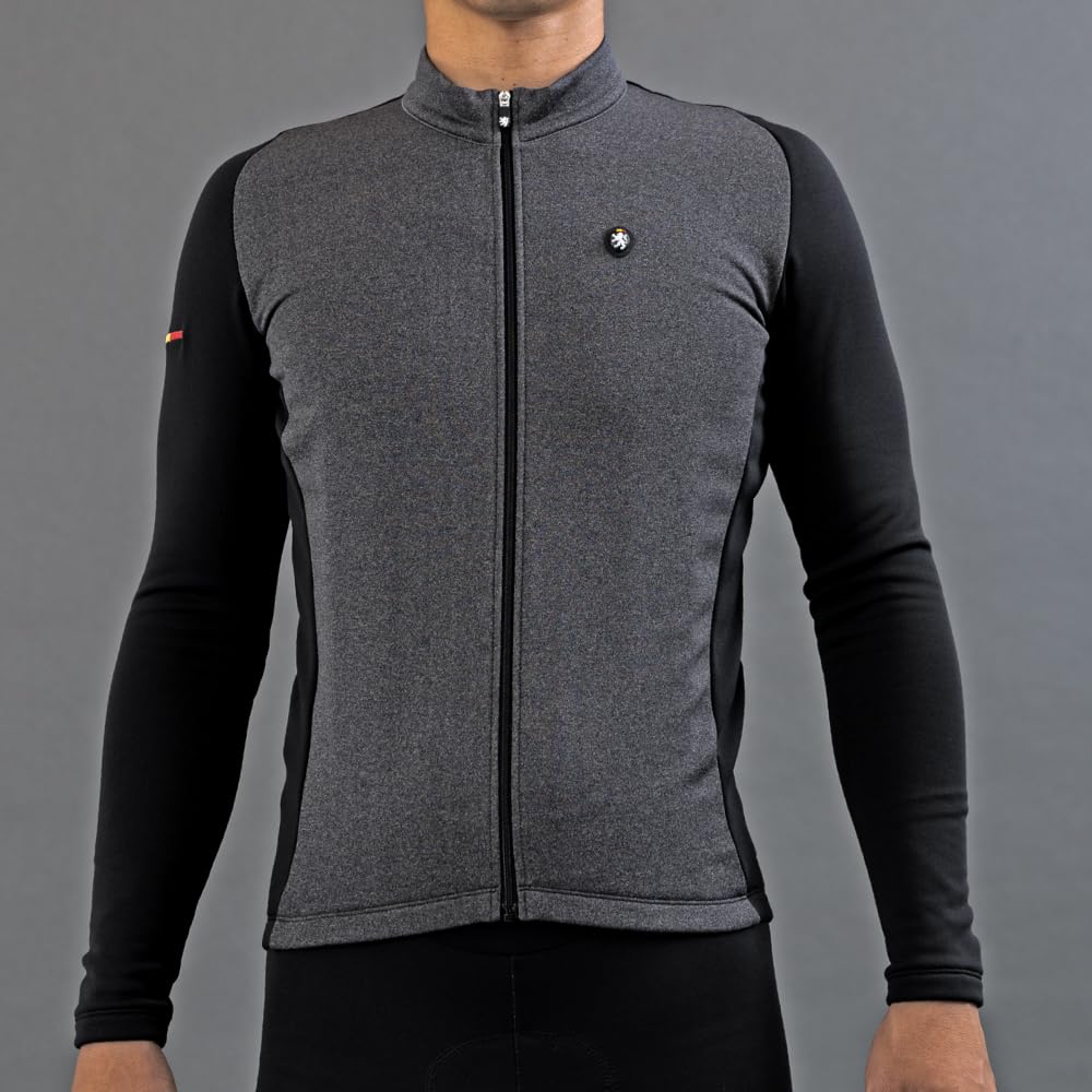 Lion de Capelmuur Long Sleeve Cycling CORDURA Thermal Gray x Size XS Jersey, Autumn/Winter, Jersey, Fleece-Lined, Black,