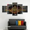 5 Pezzi Musulmano Islam Oro Religione Decorazione Tela Poster Stampa HD Arredamento Casa Senza Cornice 5 Pannelli Arredamento Stanza 5 Pezzi Immagini Astratto