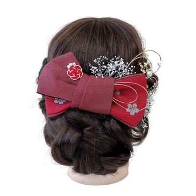 Tatami Ribbon Hair Coming of Age Japanese Graduation Hair Tatami Ribbon Hair Plum Lulu's Lulu's Ornament, Ceremonies, Weddings, Clothes, Headdress,
