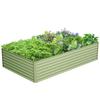 8x4x2FT Galvanized Raised Garden Bed Outdoor Metal Planter Boxes for Vegetables Green Large Garden Beds with Rust-Resistant Coa