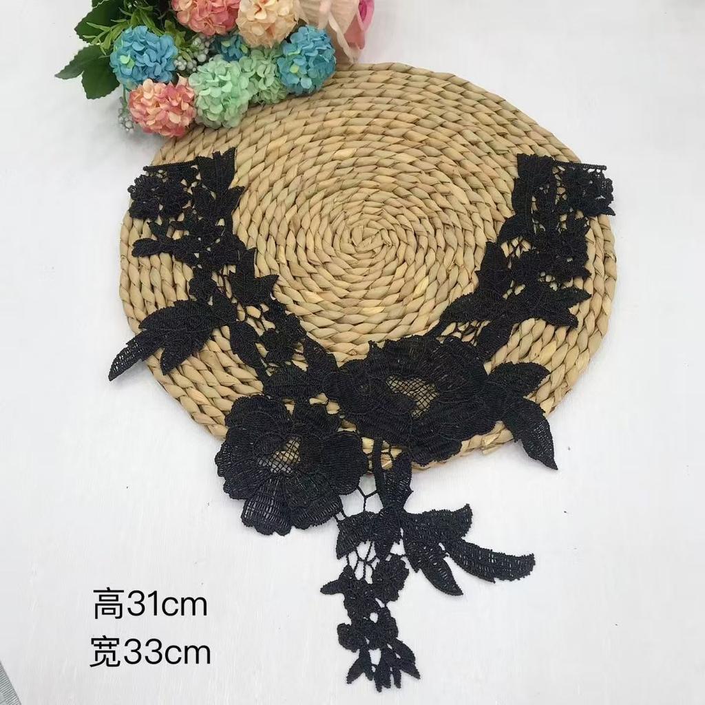 Versatile Lace Black Collar Embroidered Polyester Light Silk Hollow Decorative Corsage DIY AccessoriesApparel Sewing Supplies