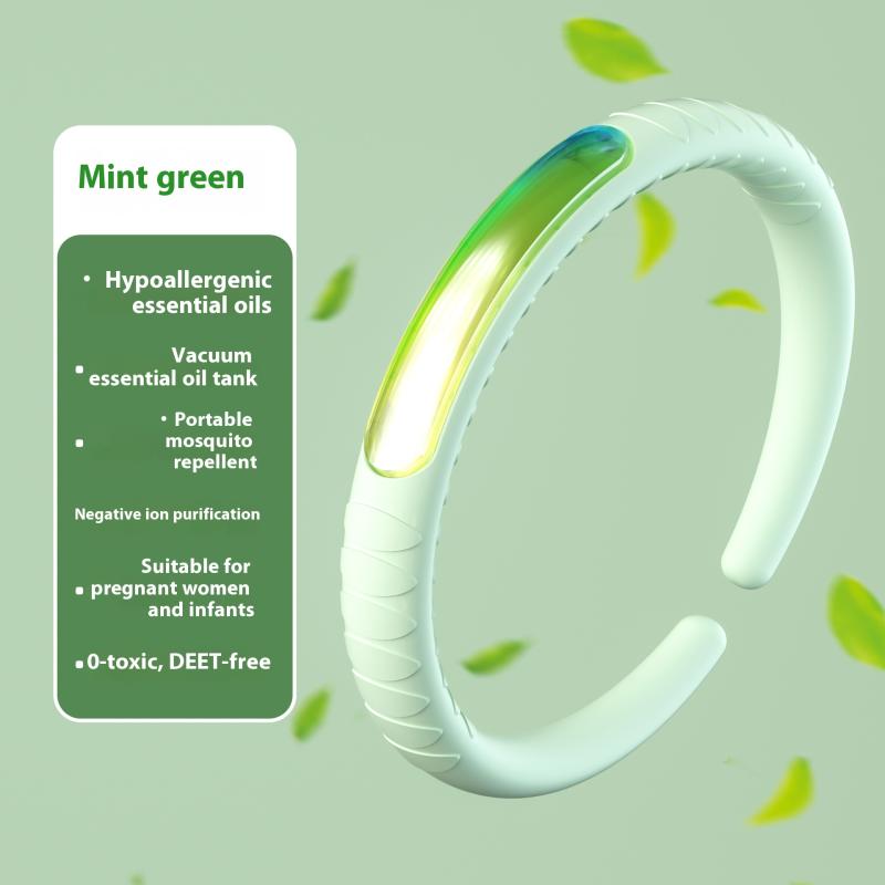 Anti-Mosquito Repellent Bracelet Outdoor Mosquito Artifact Portable Plant Essential Oil Waterproof Wristband зелёный