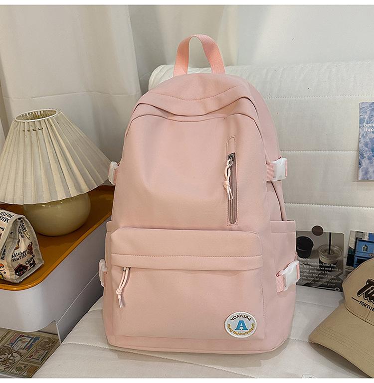 Schoolbag Mori girl bag solid color simple schoolbag junior high school college student leisure travel simple and lightweight backpack