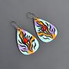 January Red Garnet Stone Silver Finish Multi Electroformed Drop Earrings Jewelry V-98