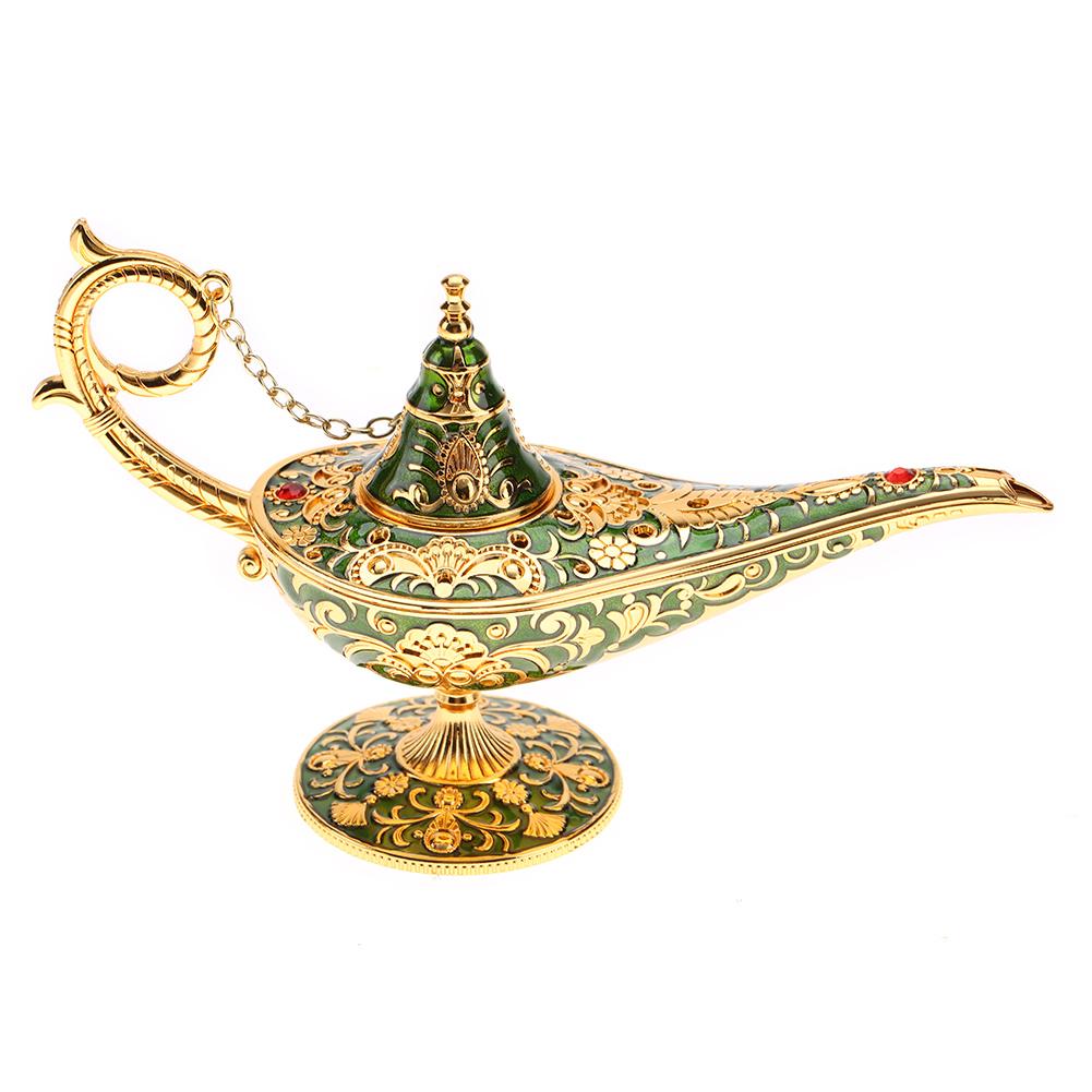 

Металлическая резная полая легендарная лампа Aladdin Magic Genie Lighting Pot Decor (зеленый) зелёный