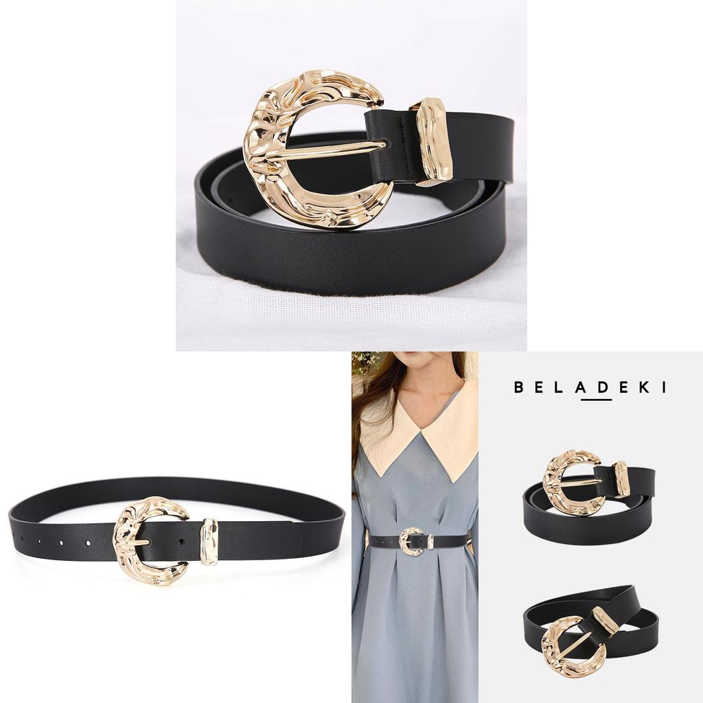 Fashion Faux Leather Waist Belt For Women With Metal Buckle Casual Dress Accessory