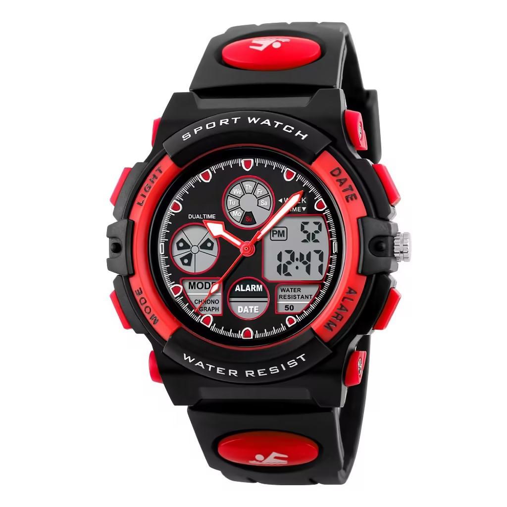 Children s watch waterproof multi-function watch student electronic watch sports electronic watch dual display can be approved