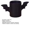 Fledermausförmige Keramik-Kaffeetasse 12oz Halloween Kaffeetasse mit Fledermausflügeln Schwarze Wasser-Teetassen für Büro Zuhause