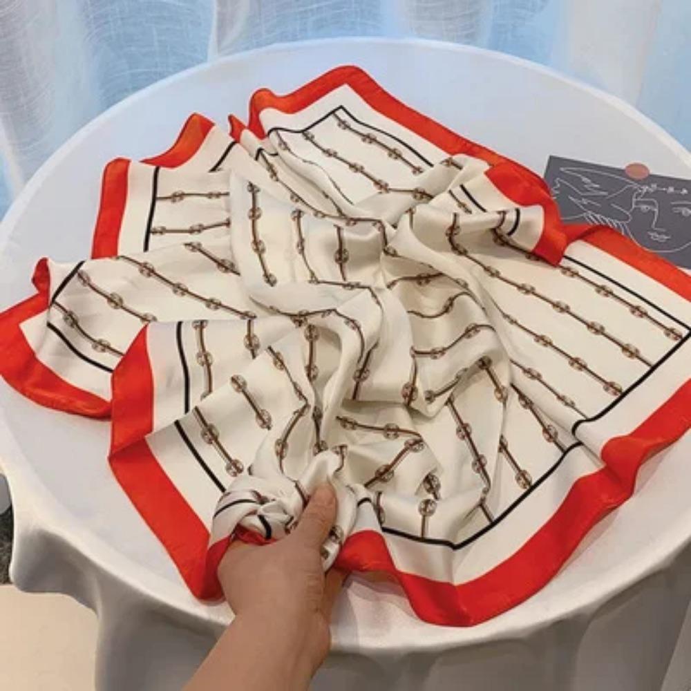 2025 Summer Luxury Brand Silk Scarf Square Women Shawls And Wraps Fashion Office Small Hair Neck Hijabs Foulard Scarves 70*70cm