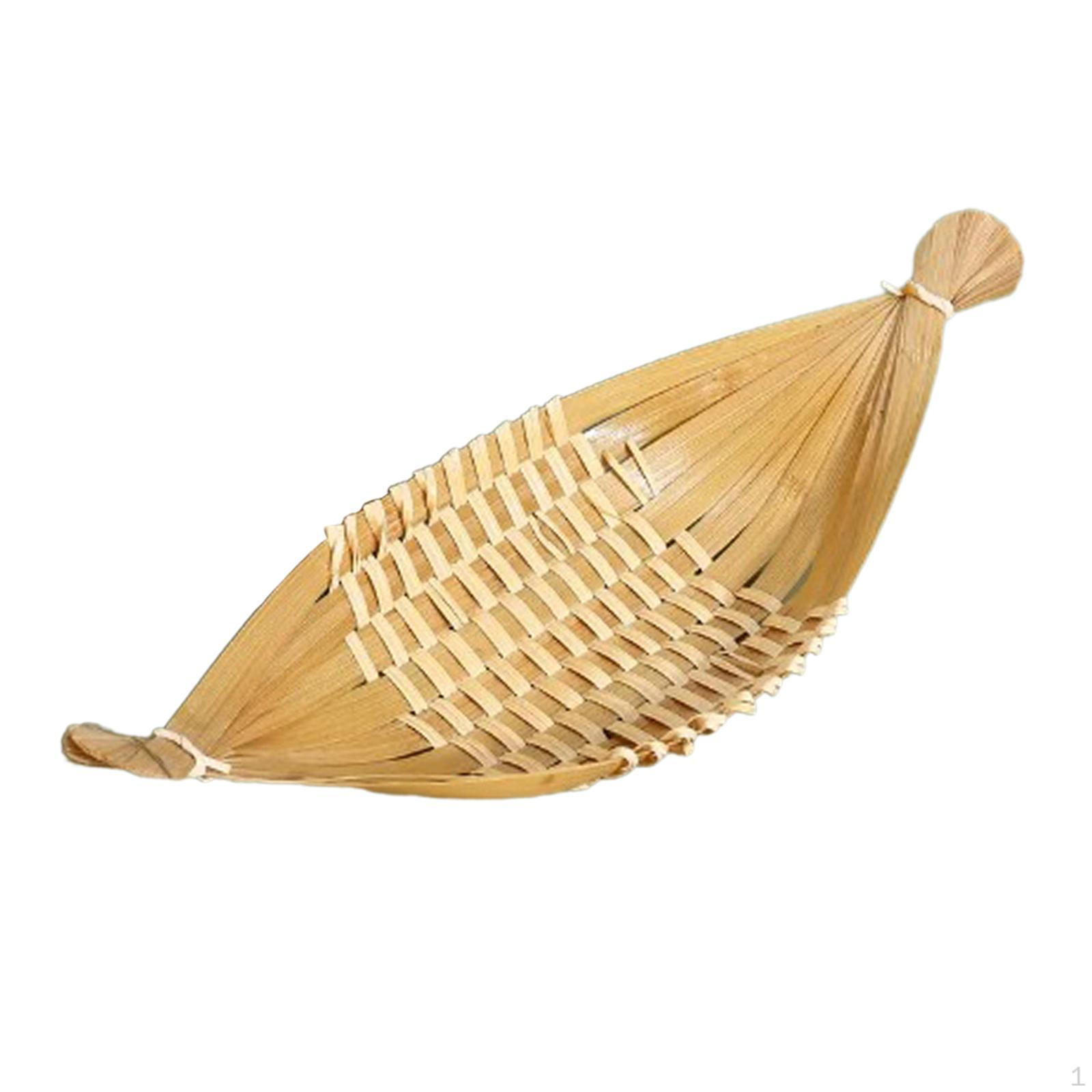 

Бамбуковый поднос для хлеба, корзина для хранения продуктов, деревенская многофункциональная тканая сервировка S