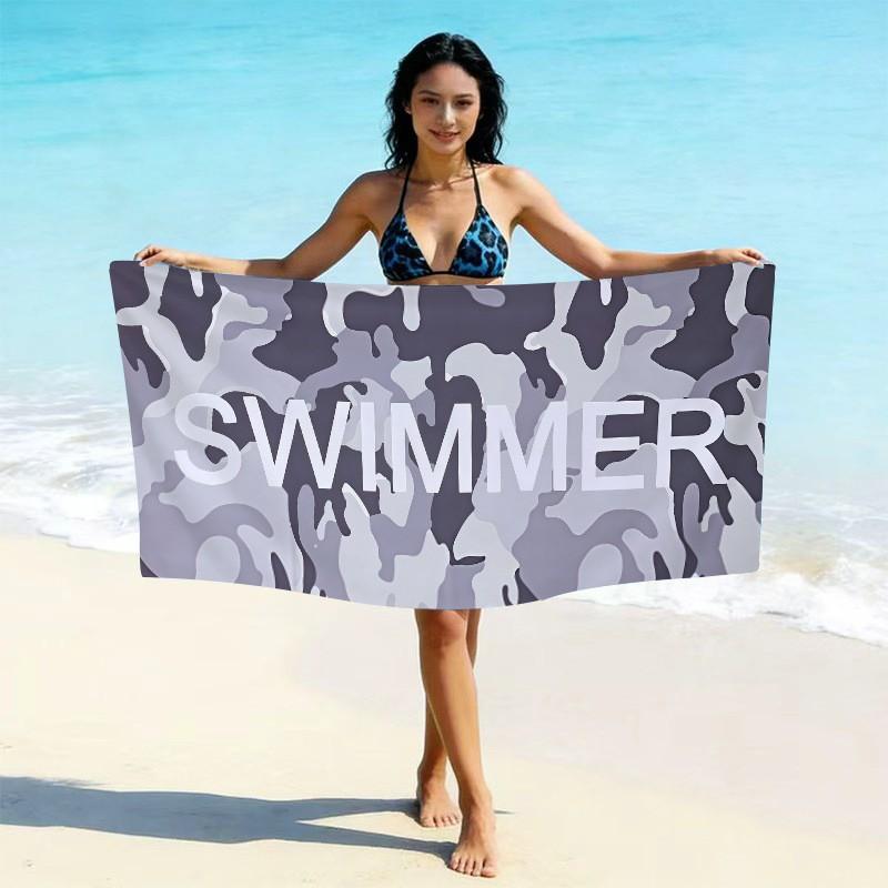 Ultrafine Microfiber Beach Towel Thick Quick Dry Bath Absorbent Swim Custom Print Design Adults Kids Pool Travel