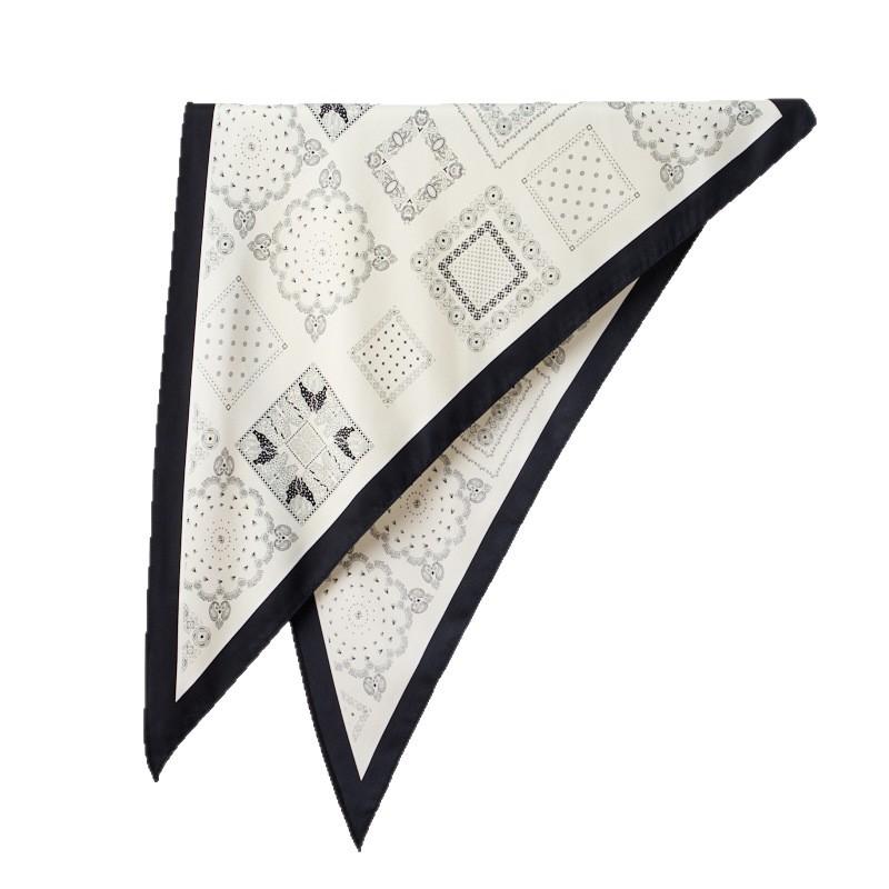 New simulation silk decorative wear triangle scarf versatile temperament fashion high sense belt women's light luxury silk scarf