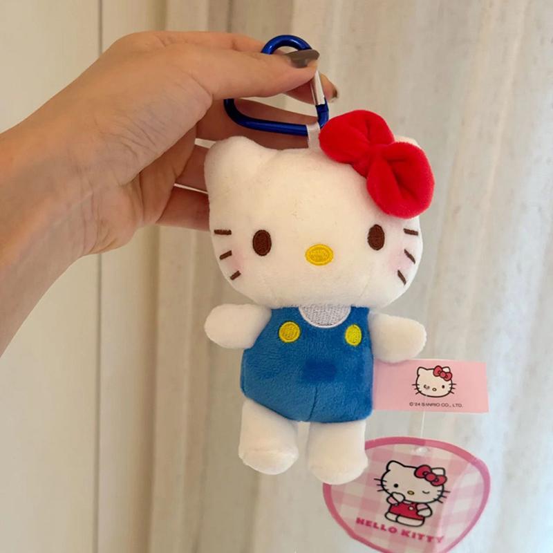 Hello Kitty Plush Toy Keychain Sanrio Kt Cat Soft Stuffed Doll Pendant Car Key Ring Backpack Bag Decor Kid Gift