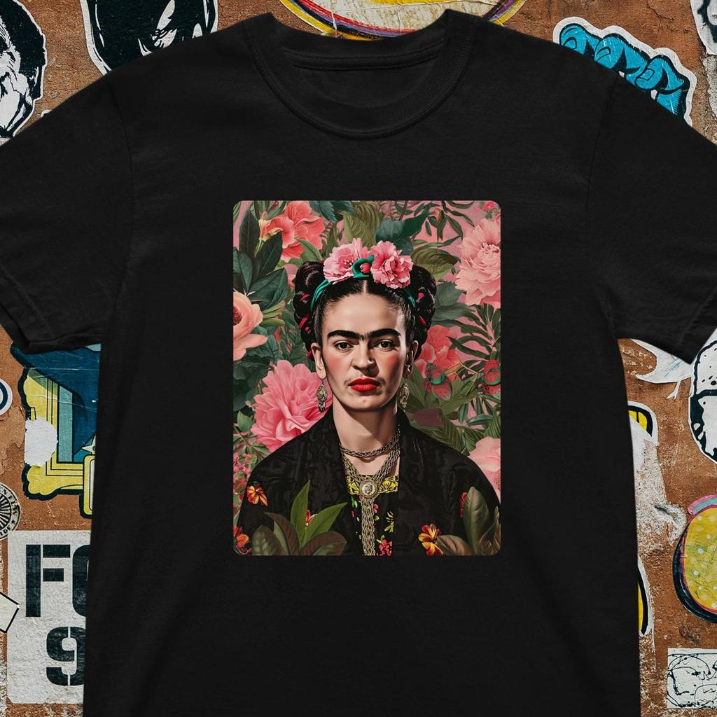 Frida Kahlo T-Shirt: Artistic Floral Portrait, Mexican Art Inspired Tee