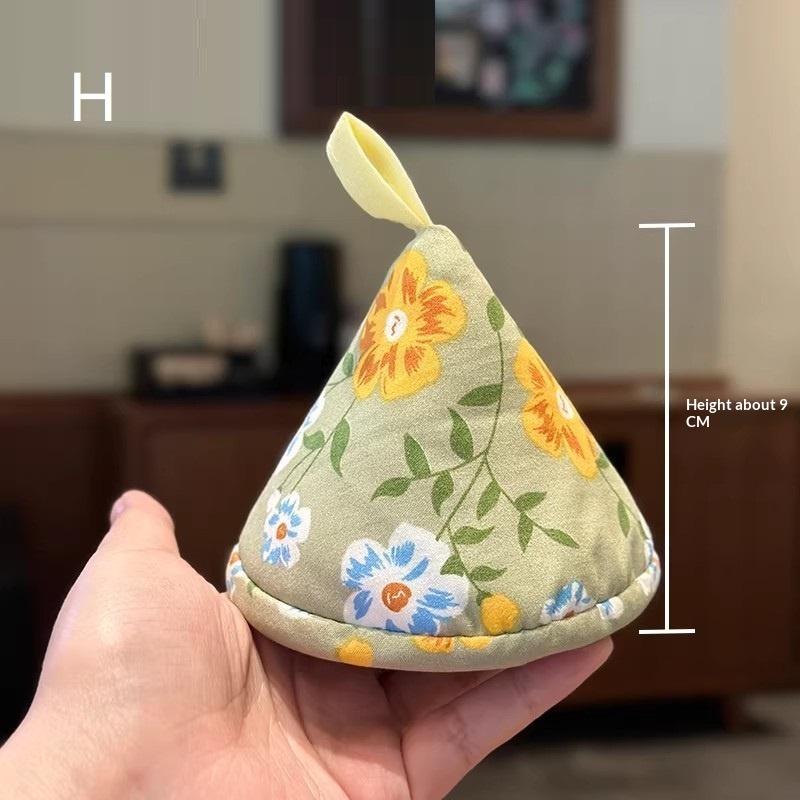 Mini Triangle Microwave Oven Glove High Temperature Resistant Thick Cotton Pot Cloth Cover for Baking Cooking Hot Pot Transfer