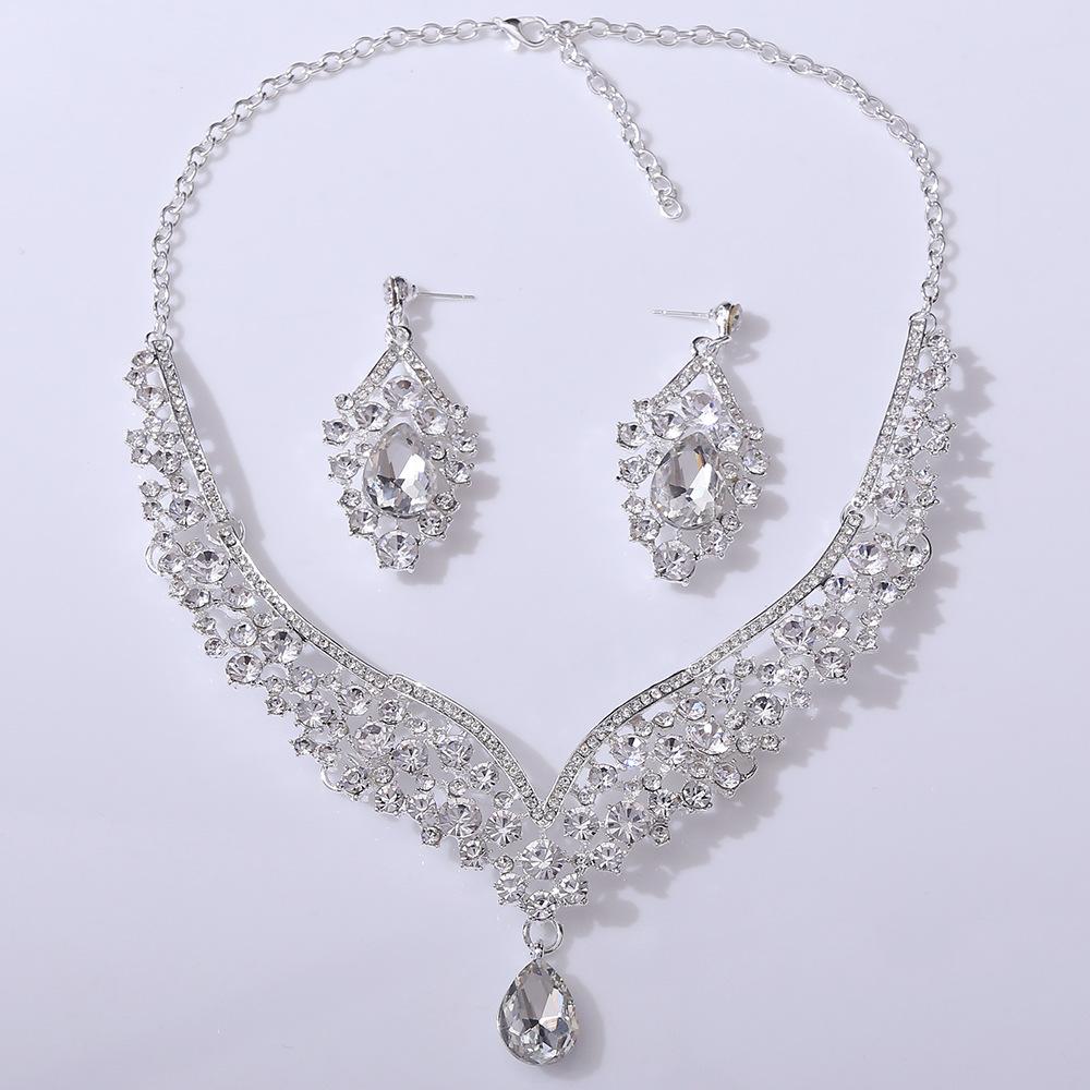 Royal Queen Bridal Jewelry Sets for Women Luxury Necklace Earrings Sets Wedding Dress Bride Jewelry Set Accessories
