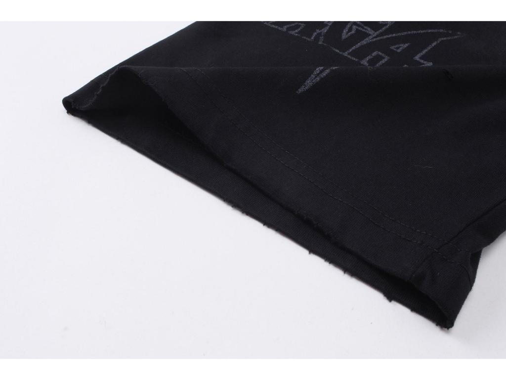 Paris SS24 High Version T-Shirt: Inverted Night View, Graffiti & Gradient Design