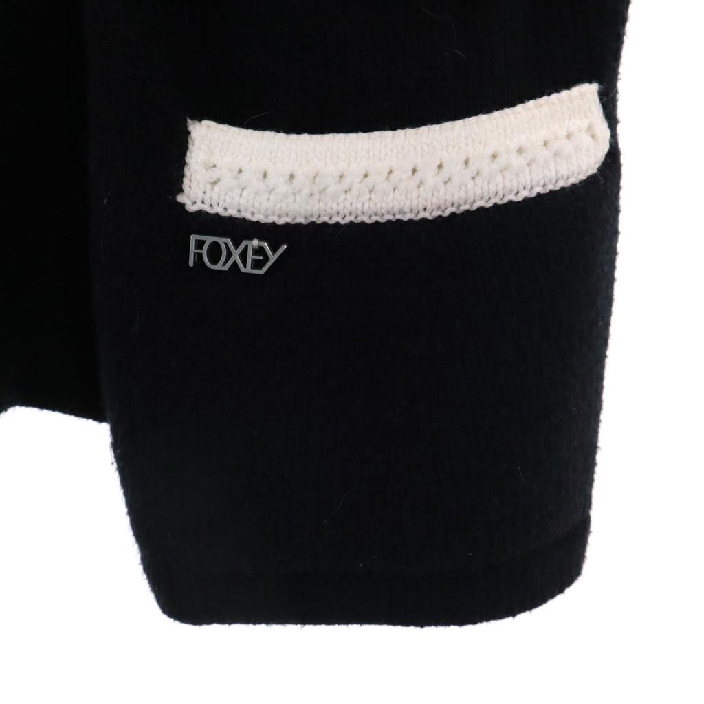 FOXEY NEW YORK Long Sleeve Cardigan 38 Black Women Used
