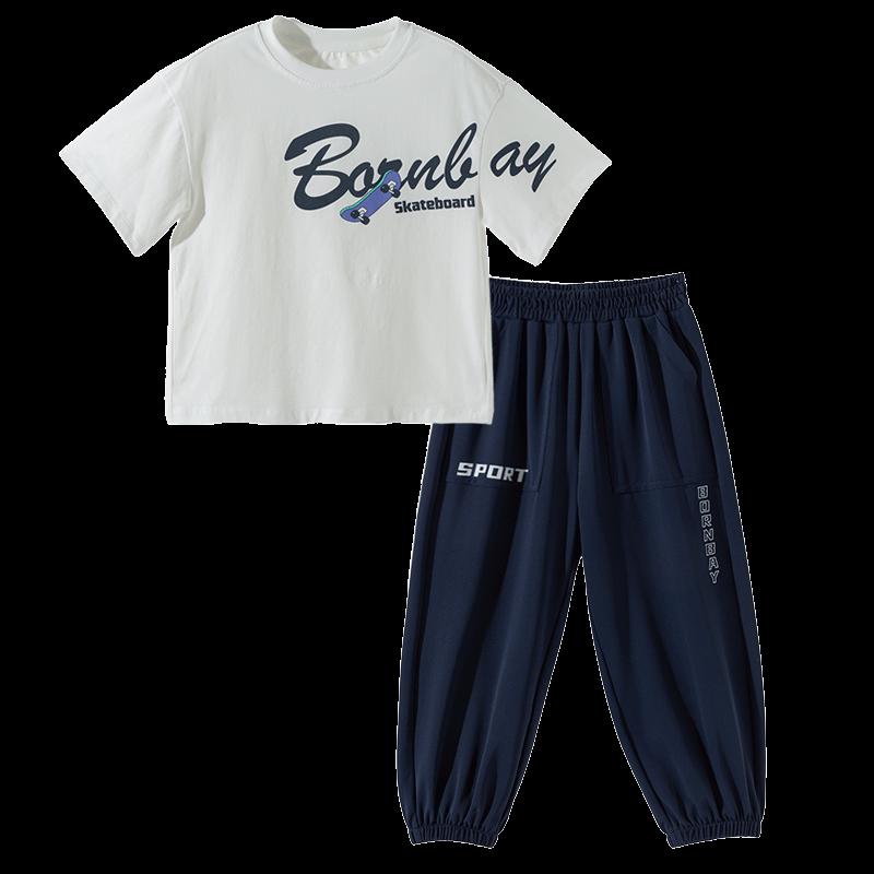 Beibeiyi Boys' Summer Cooling T-Shirt & Anti-Mosquito Pants Set