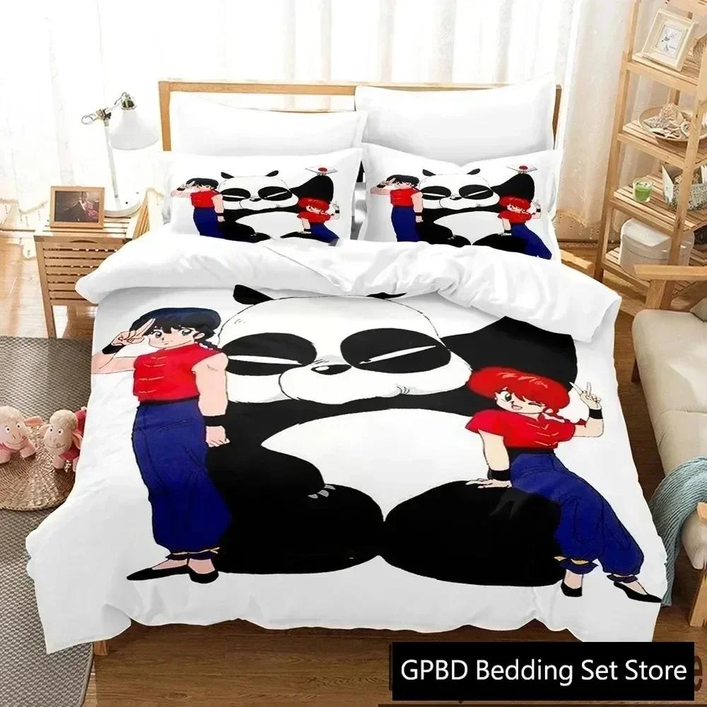 New 3D Print Anime Ranma 12 Comfortable Duvet Quilt Cover Pillowcase Bedding Set Children Bedroom Decoration Home Textile