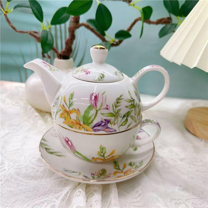 Flower Teapots,Coffee Pot,Mother Child Pots,One Pot and One Cup,British High-end Afternoon,Single Tea Set,Household Teaware