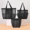 Large Capacity Hollow Polyester Mesh Beach Bag - Travel Toiletry and Swimming Storage with Draining Feature.