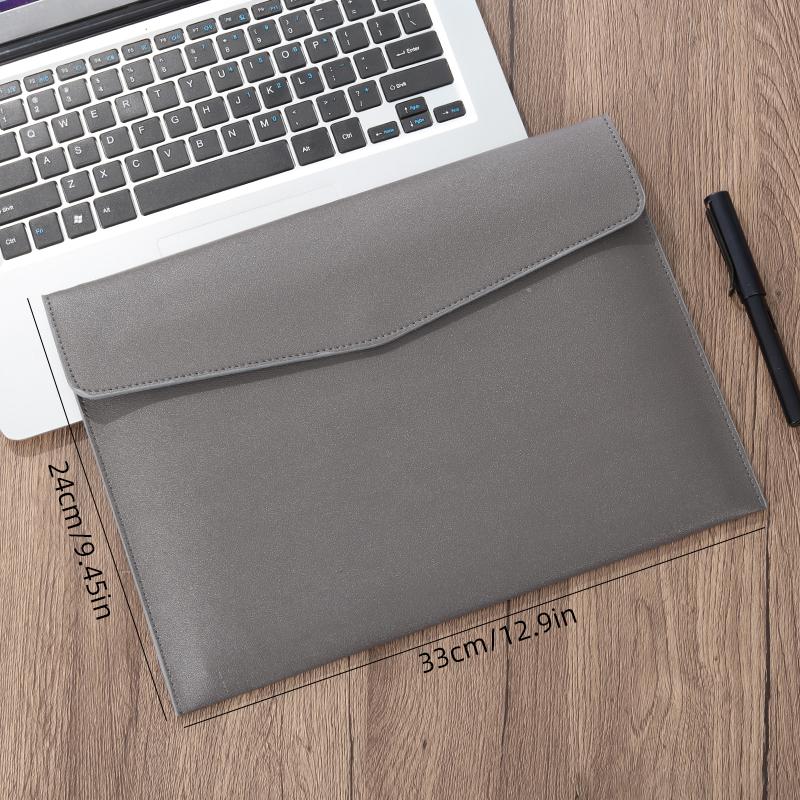 Faux Leather Document Bag, Business Information Bag, A4 Folder, School and Office Supplies, Storage Bag