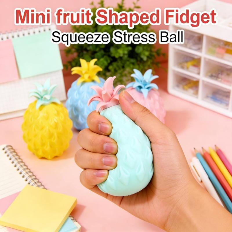 Pineapple Stress Ball Fidget Toys Ball for Pressure Release Party Gifts Stress Relief for Kids & Adult Tricky Funny Squeeze Toy