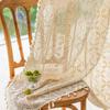 Rustic Crochet Curtains for Living Room Farmhouse Knitted Cotton Curtain Panels for Home Decor Boho Hollow Lace Curtains 1 Panel