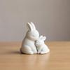 Artistic Mother and Child Bunny Figurine Fade-Resistant Warm Rabbit Desktop Decor  Living Room