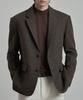 WORK ON BODY OFF Lane Semi-Overfit Check Wool Blazer [Dark Brown]