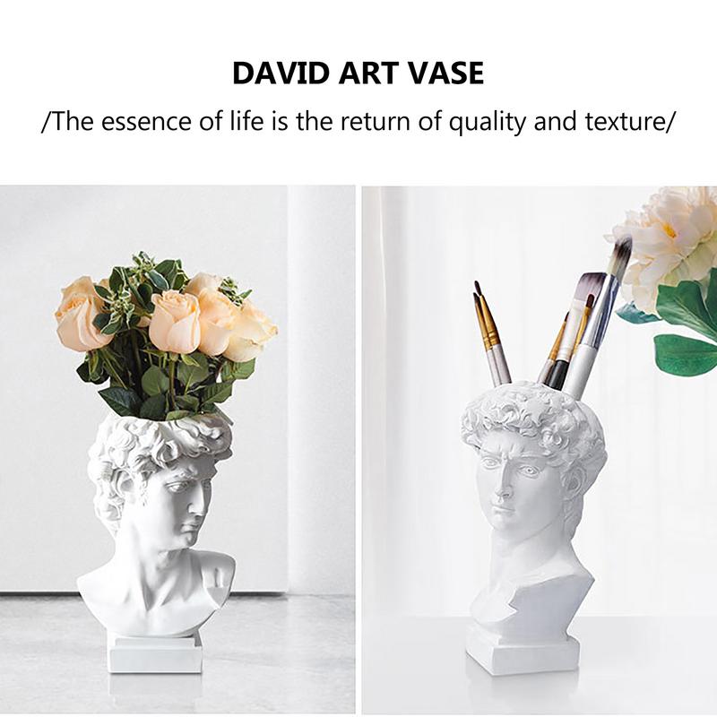 Ins Nordic David Vase Hydroponic Vase Ornaments Flower Pot Makeup Brush Storage Bucket Photo Props Vintage Home Decoration