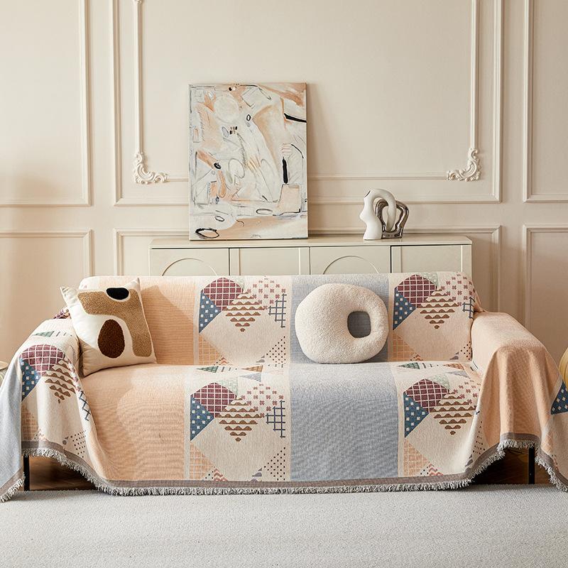 Französisches Hochwertiges Chenille Bedrucktes Sofa Handtuch Vier Jahreszeiten Universelles Sofa Überwurf Tuch Vollständig Bedeckter Sofa Überwurf Sofa Überwurf