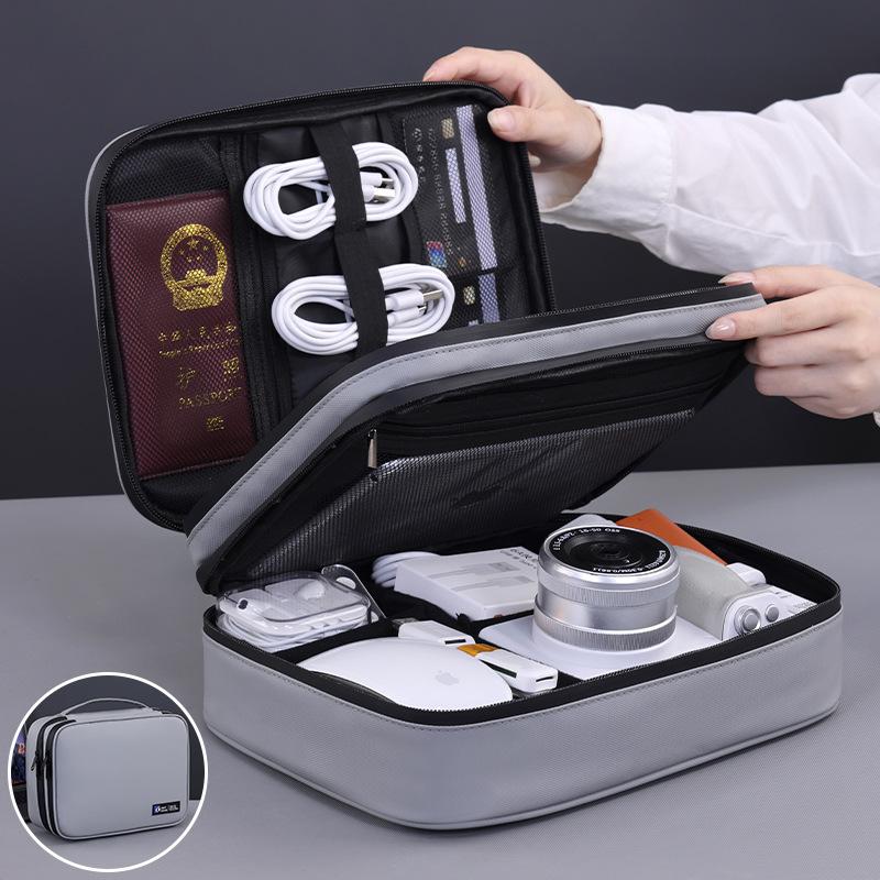 New Portable Digital Storage Bag Essential for Travel, USB Data Cable Charger Storage Bag Multifunctional Organizer for Cables