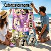 Asciugamano da Spiaggia Personalizzato con Nome e Stampa Labubu, per Viaggio Campeggio Festa in Spiaggia Decorazione per la Casa, Regalo di Compleanno per Famiglia e Amici