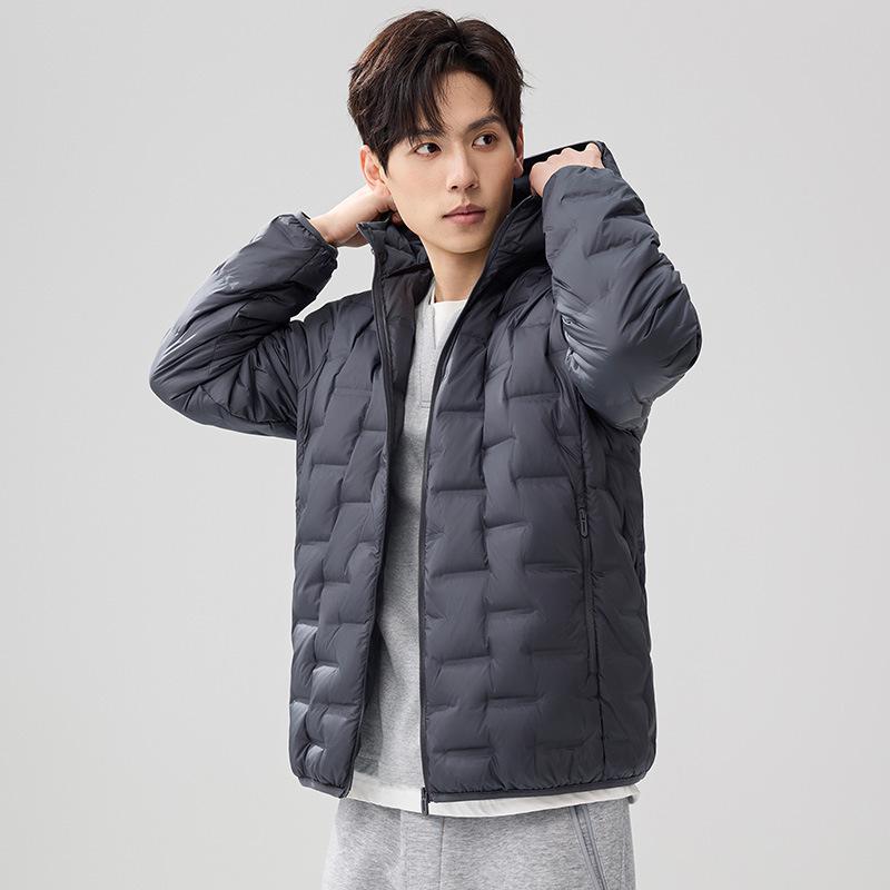 Men's Lightweight Hooded Down Jacket - 2025 Autumn/Winter Fashionable Short Style with 90% White Duck Down.