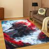3D Japanese Samurai Bushido Katana Cartoon Carpet Rug for Living Room Sofa Home Bedroom Doormat Decor,Kid Play Non-slip Area