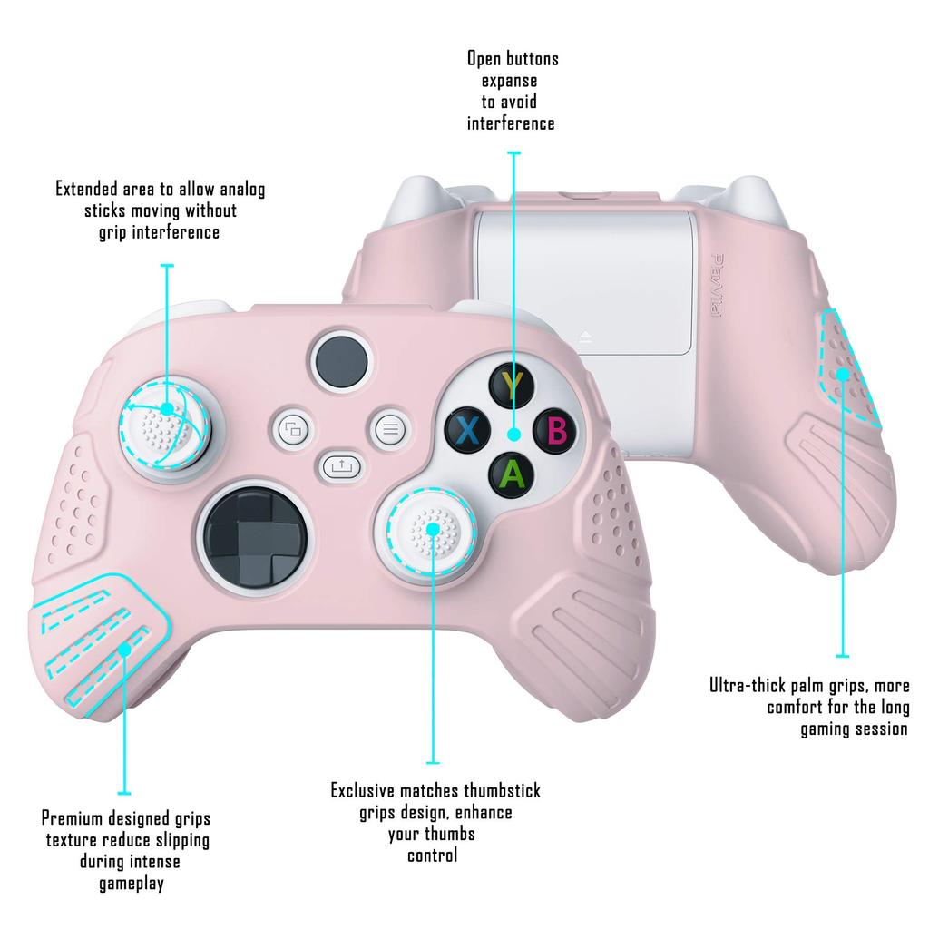 eXtremeRate PlayVital Guardian Edition Silicone Cover Skin for Xbox Series with Black Thumb Grip Soft Rubber Case Protector for Xbox Core Wireless