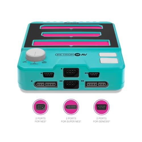 Hyperkin RetroN 3 AV Console, Hyper Beach | Retro All-in-One for NES®/SNES®/Genesis® (Mega Drive) with AV Output Cable