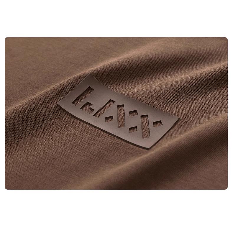 Unisex Retro Letter Embossed Cotton Short-Sleeve T-Shirt