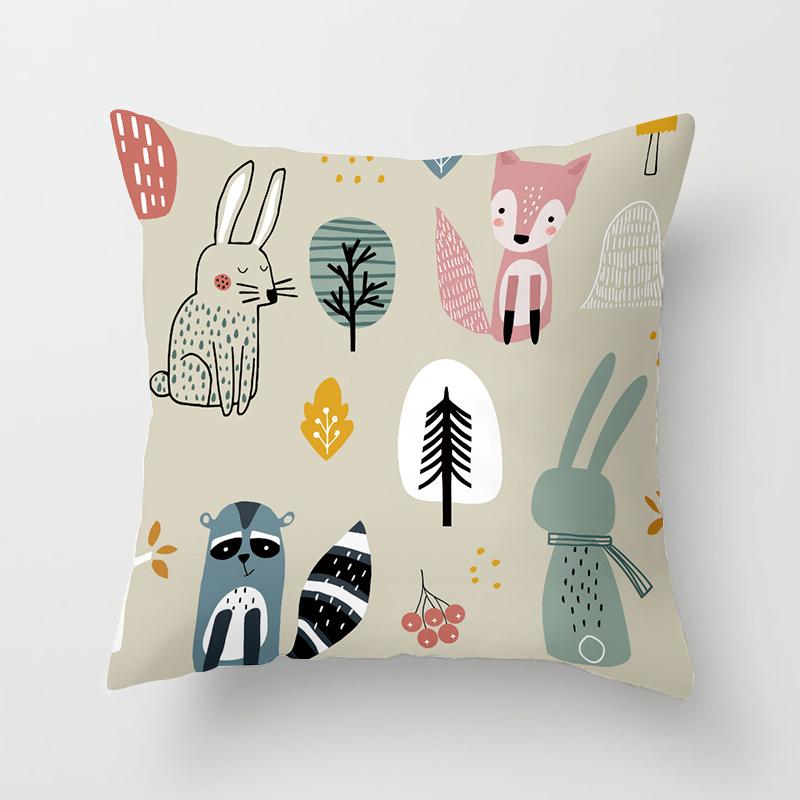 Home Decor Cartoon Fox Animal Cushion Pillowcase Cushion Pillow Sofa Decoration Pillowcase