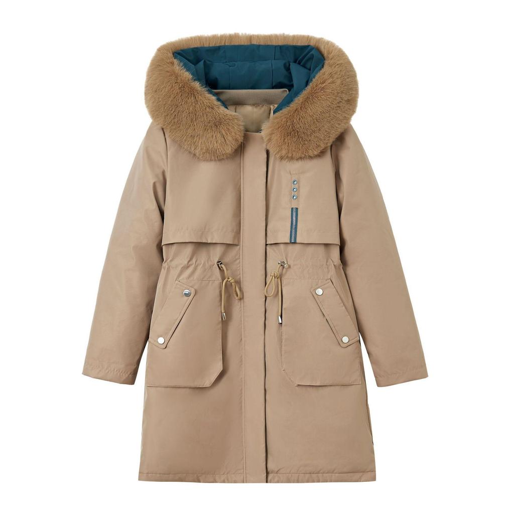 Winter Jacket Women Parka Clothes Long Coat Wool Liner Hooded Jacket Fur Collar Thick Warm Snow Wear Padded Parka